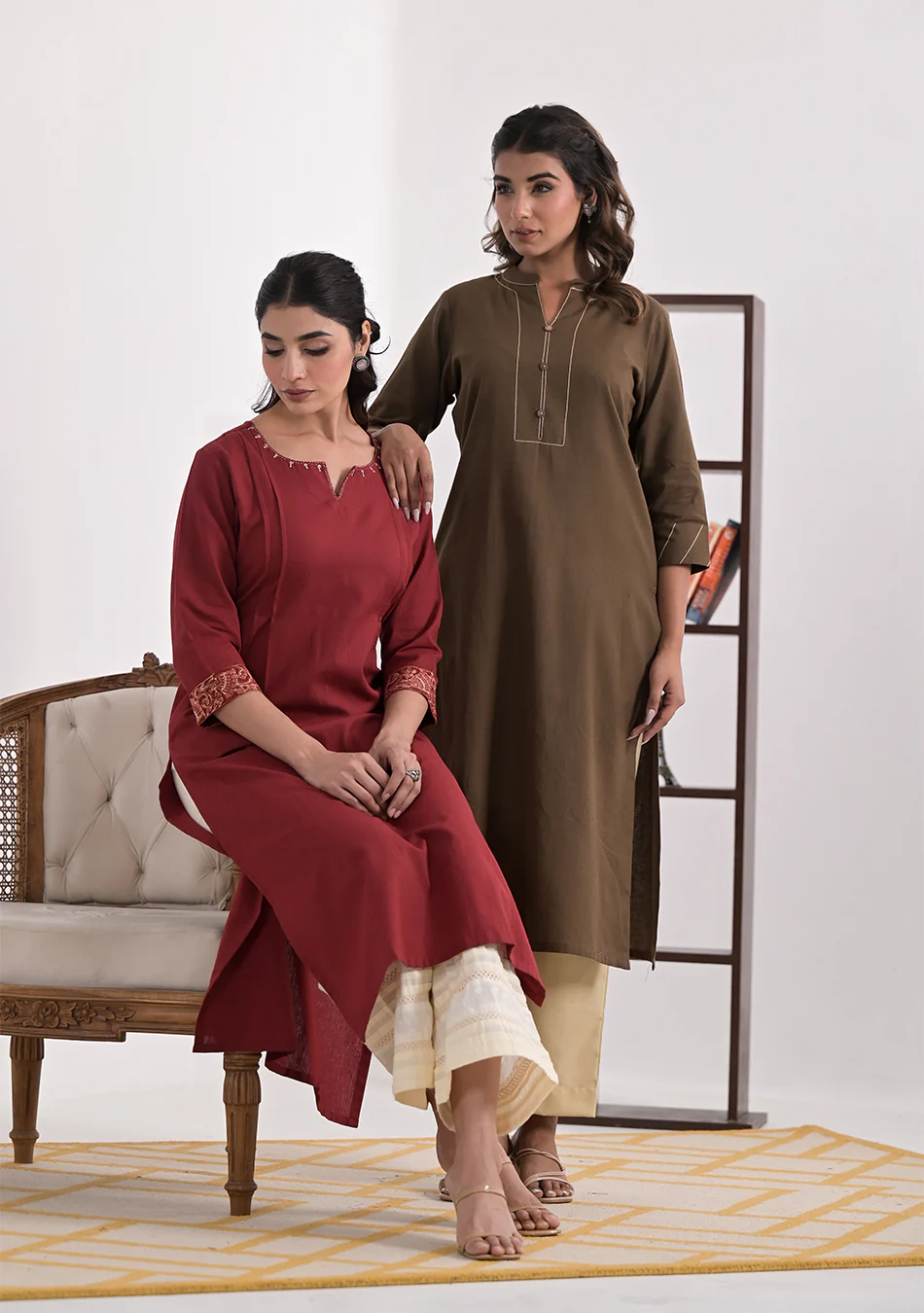 Mocha Solid Cotton Kurta - Image 8