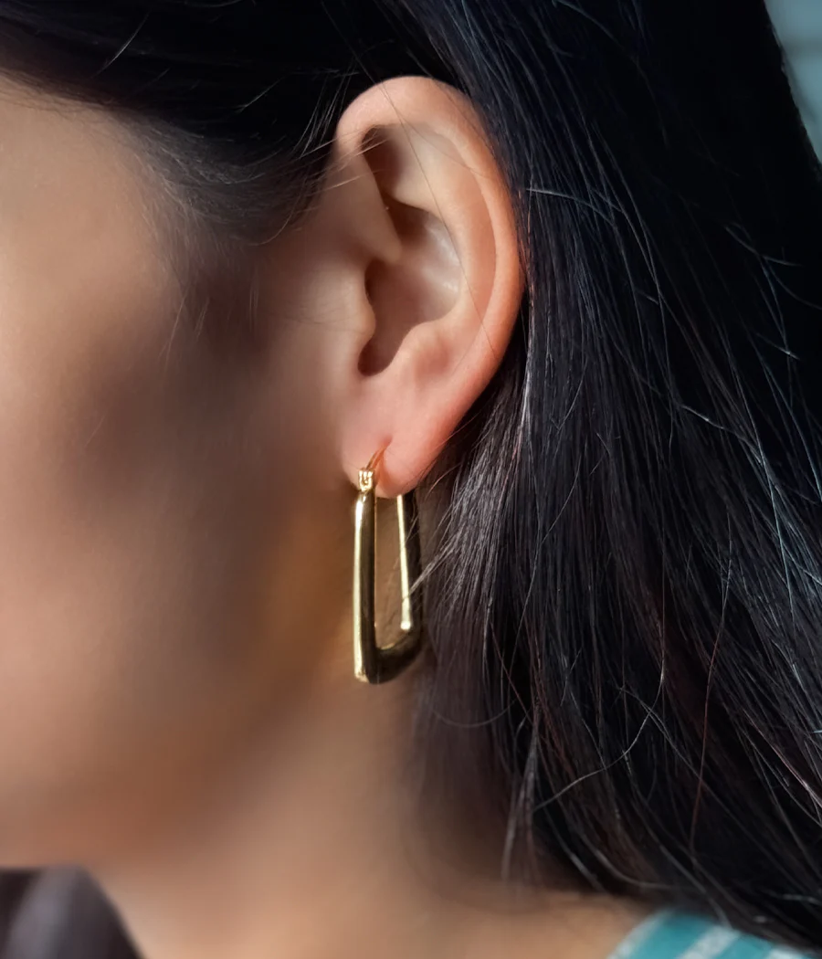 Modern Arch Hoops Earrings - Image 6