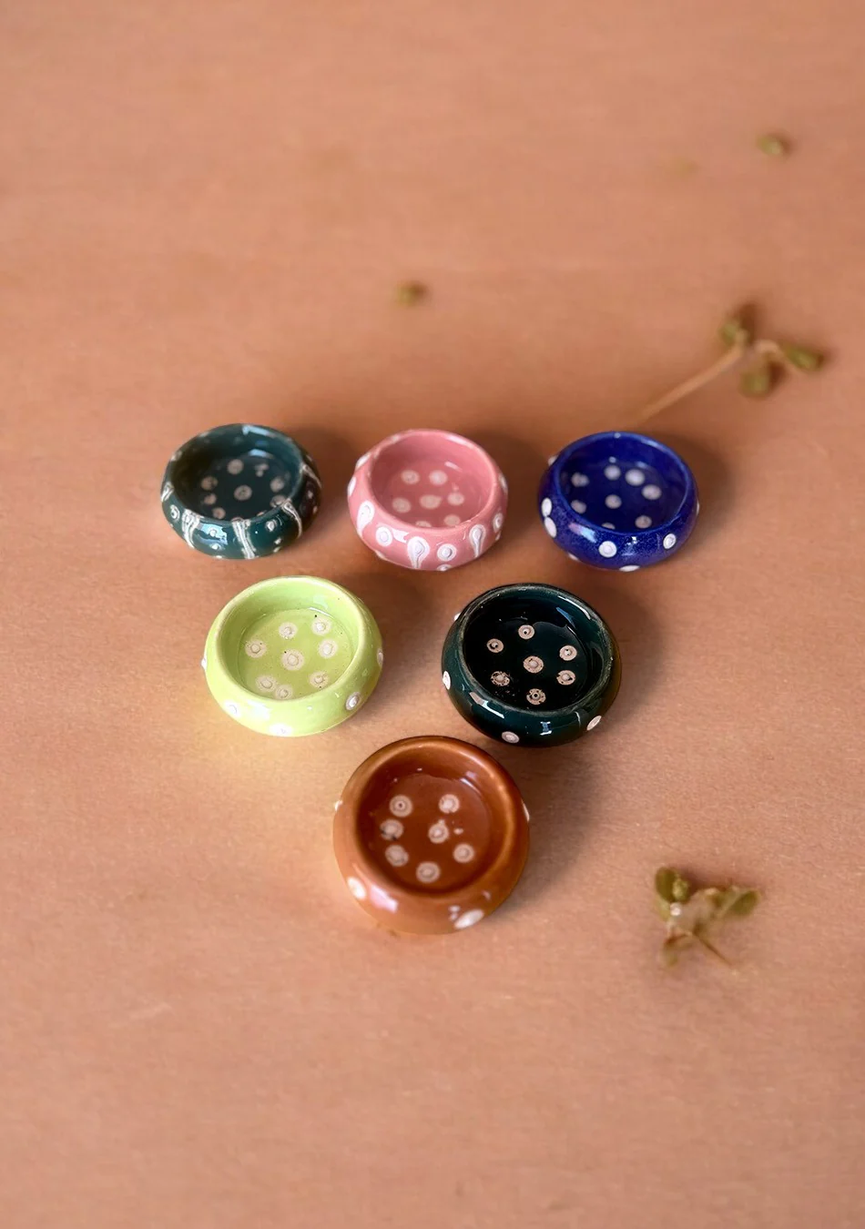 Multi Handcrafted Tea Light Holders - Set of 6 - Image 2