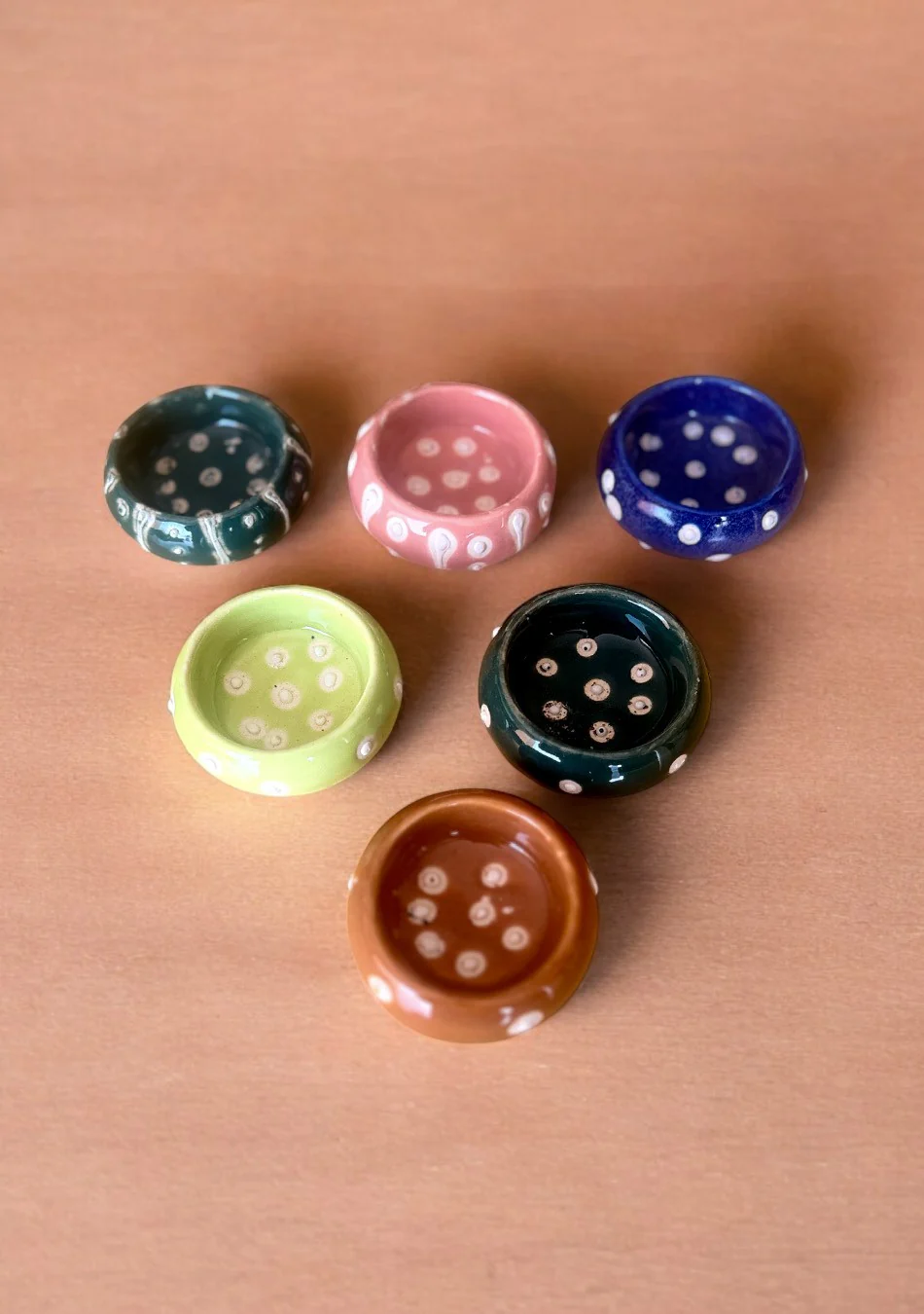 Multi Handcrafted Tea Light Holders - Set of 6 - Image 3