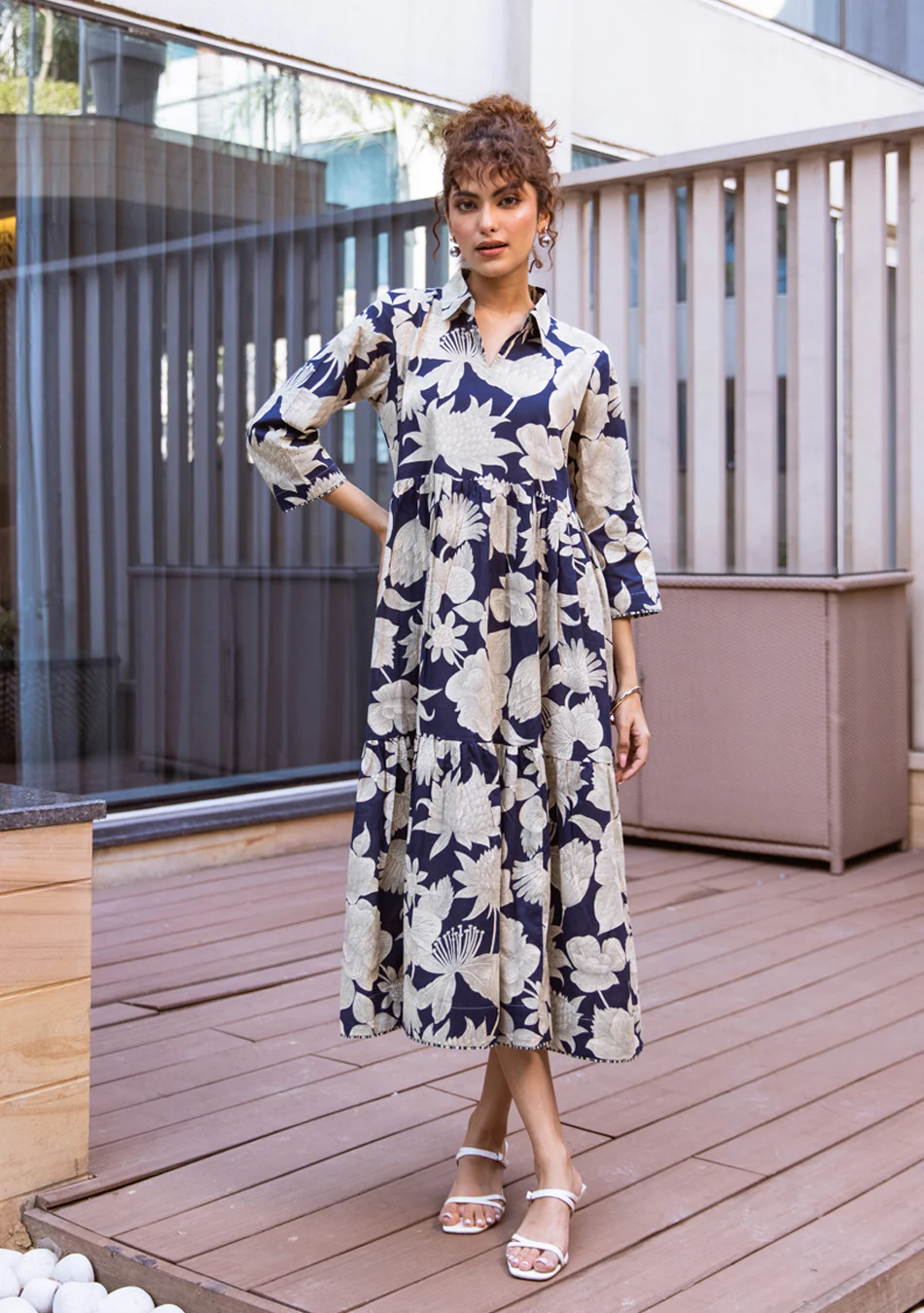 Aravalii Moonlit Flora Tiered Dress