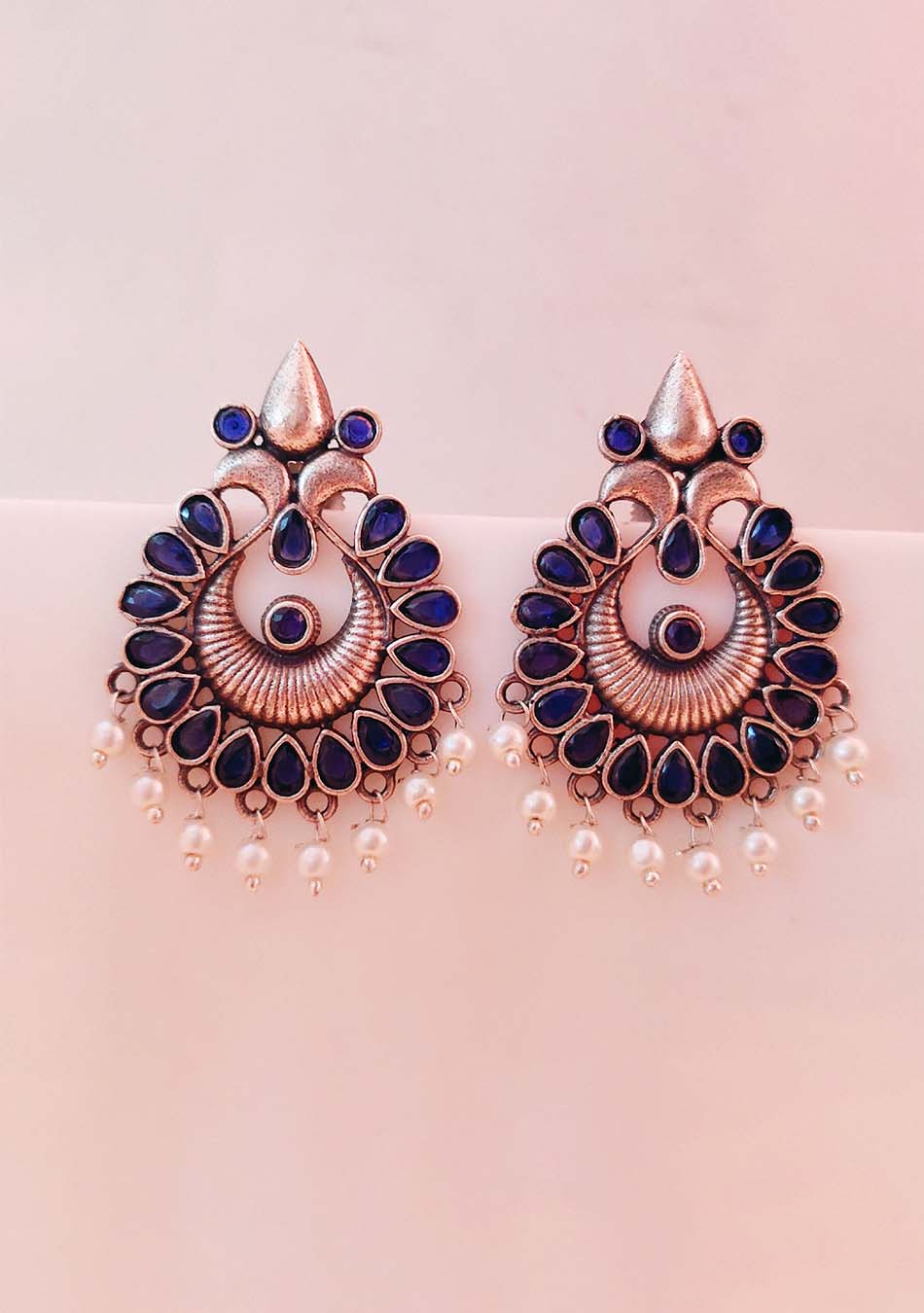 Oblong Midnight Pearl Studs - Image 3