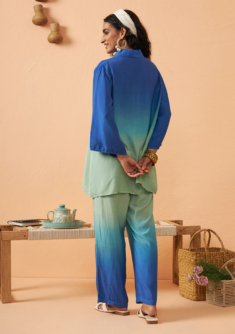 Aqua Sky Muslin Co-ord Set - Image 3