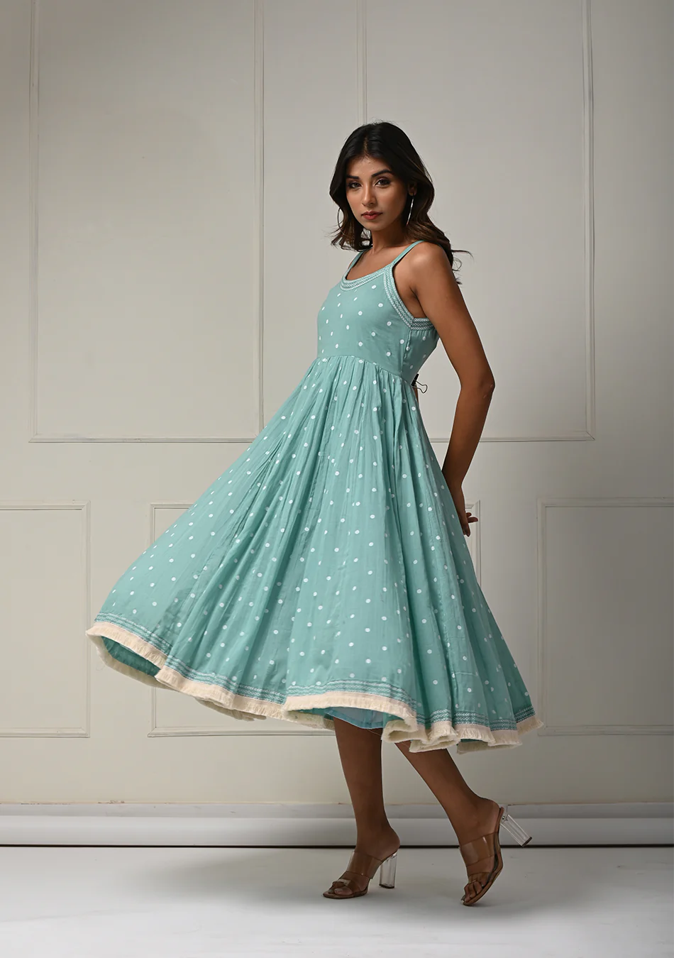 Aravalii Ocean Breeze Designer Voile Dress - Image 4