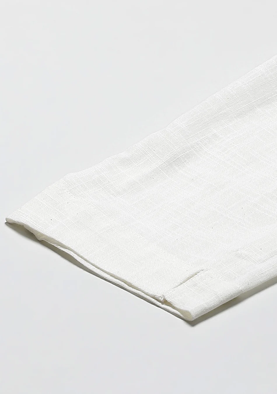 Off-White Comfort Regular Fit Solid Cotton Pant - Image 6