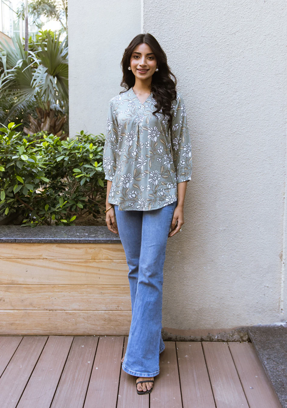 OLIVE GRACE PLEATED TOP - Image 2