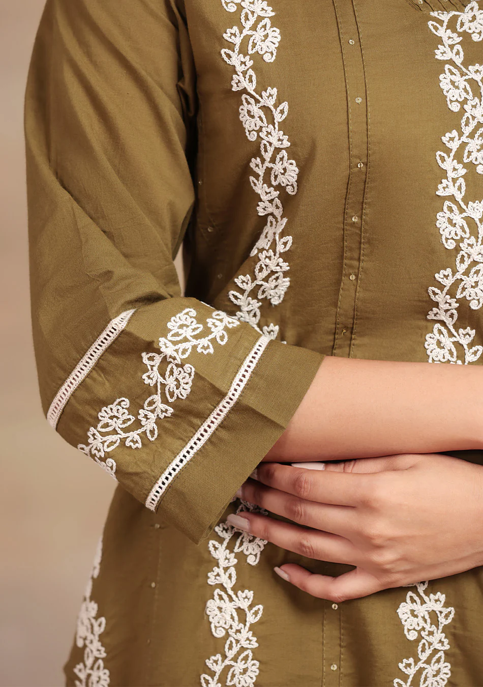 Olive Meadow Cotton Suit Set - Image 5