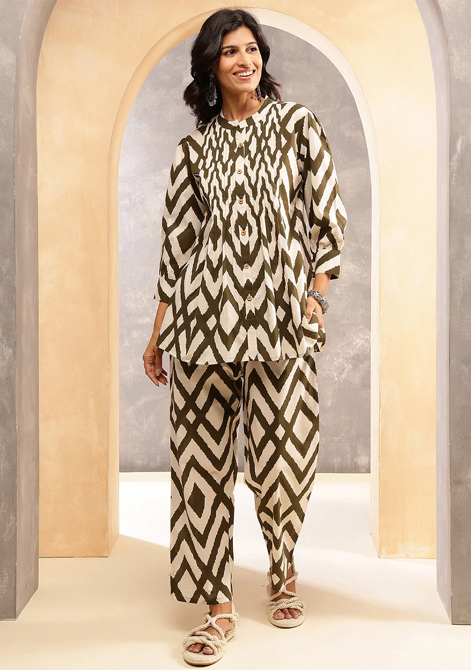 Aravalii Olive Nomad Co-Ord Set - Image 7