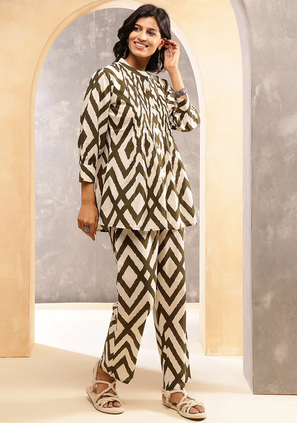 Aravalii Olive Nomad Co-Ord Set - Image 9
