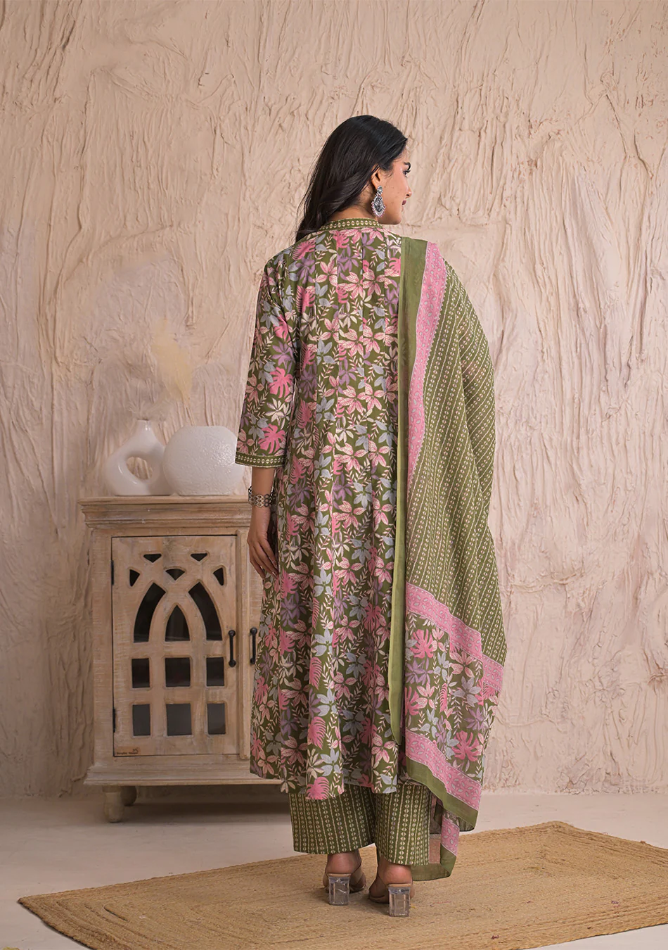 Olive Petal Breeze Anarkali Set - Image 7