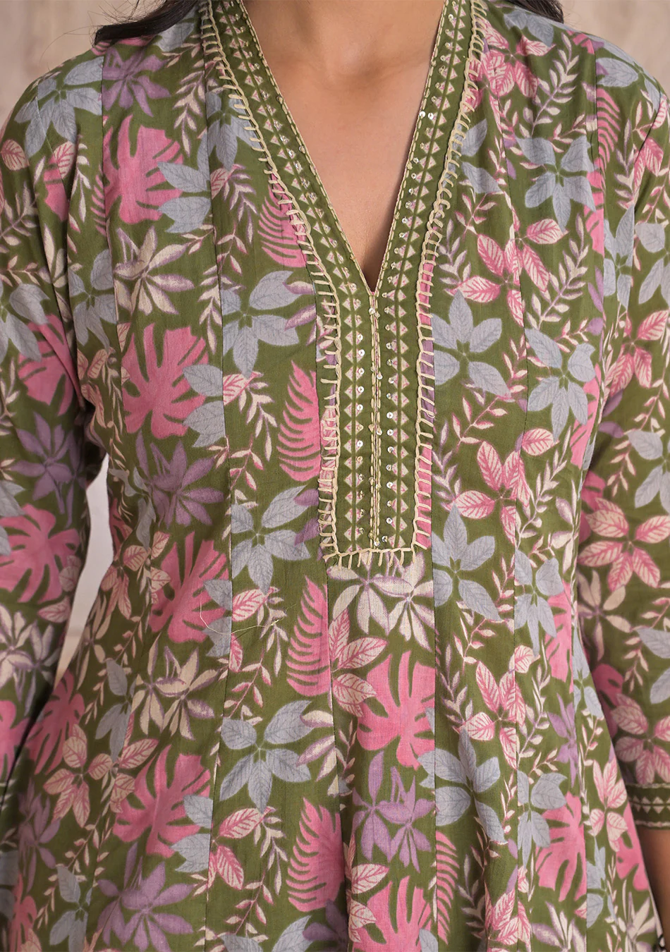 Olive Petal Breeze Anarkali Set - Image 8