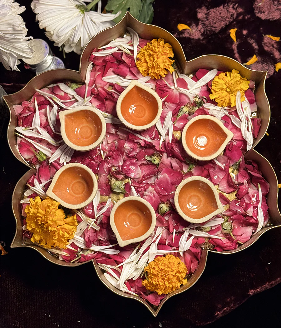 Orange Ceramic Diya - Set of 6 - Image 4