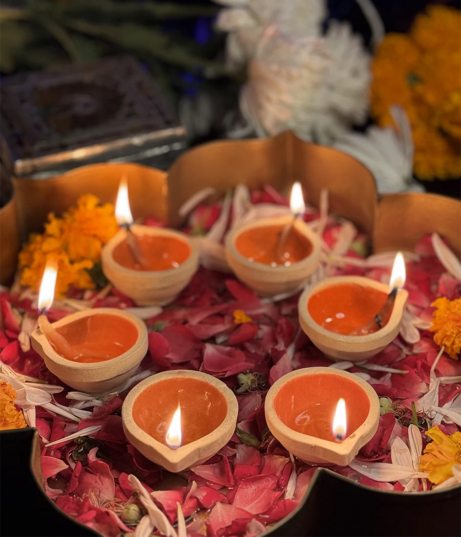 Orange Ceramic Diya - Set of 6 - Image 5