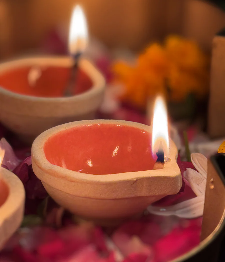 Orange Ceramic Diya - Set of 6 - Image 7