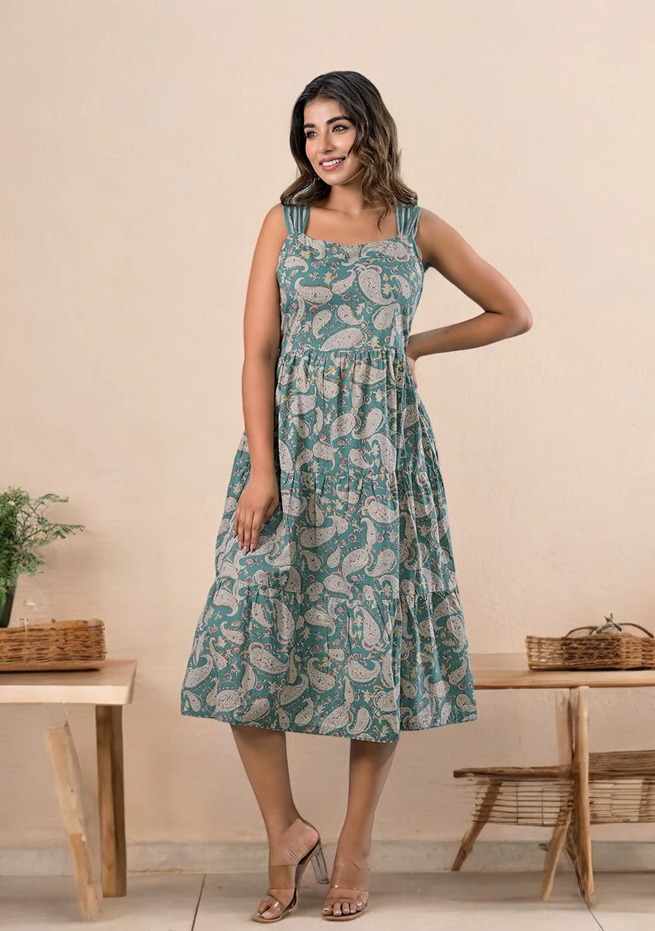 Aravalii Sage Paisley Sundress - Image 3