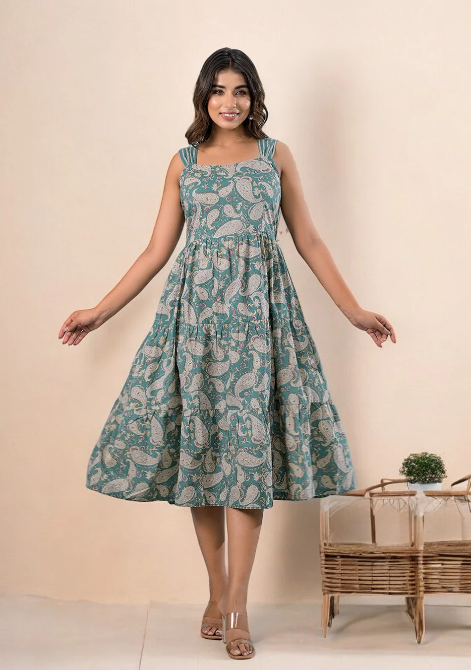 Aravalii Sage Paisley Sundress - Image 4