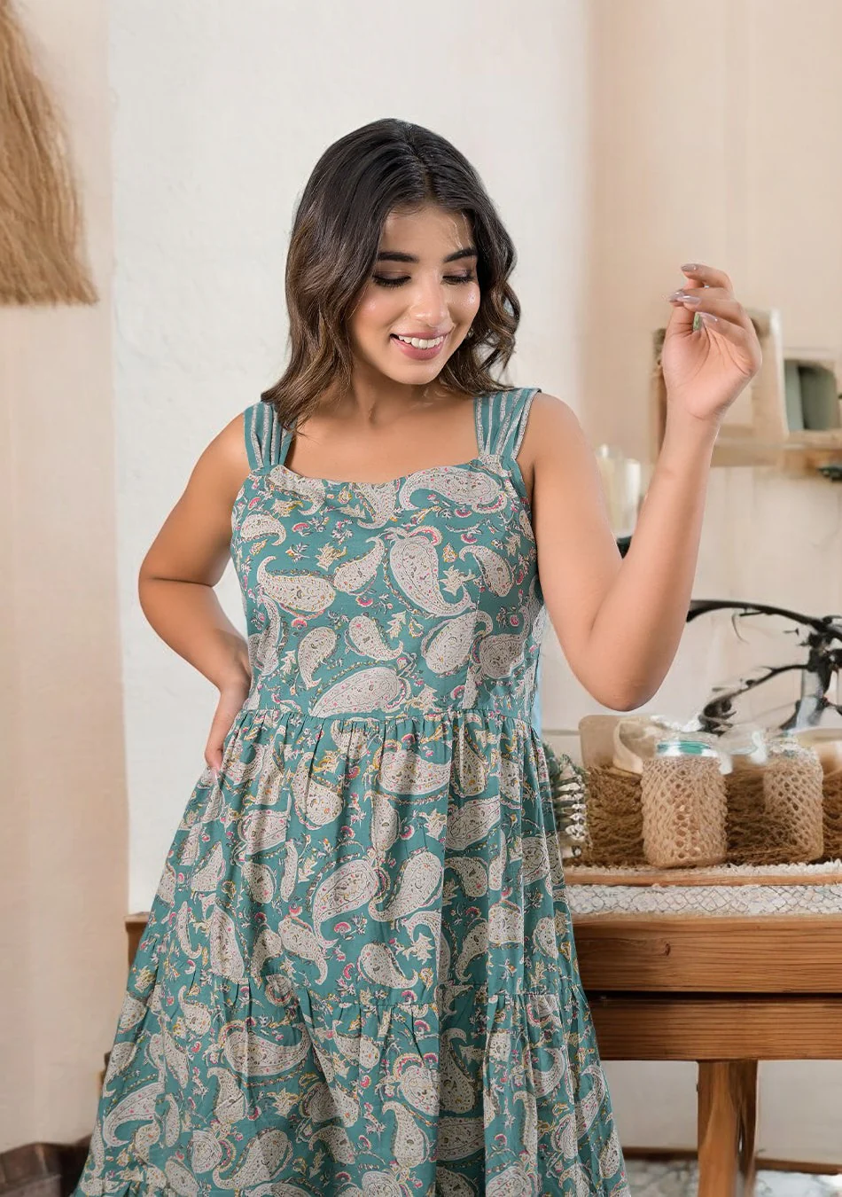 Aravalii Sage Paisley Sundress - Image 5