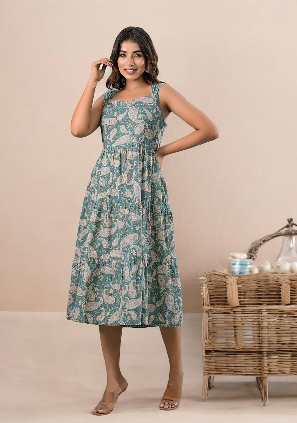 Aravalii Sage Paisley Sundress - Image 6