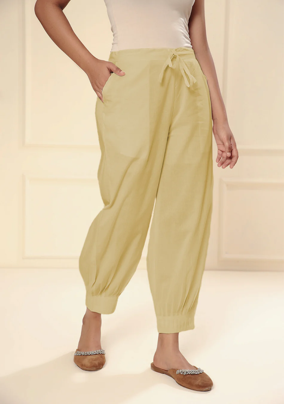 BEIGE AFGHANI PANT WITH PINTEX - Image 2
