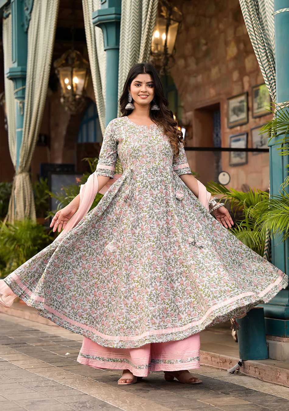 Blossom Blue Palazzo Set - Image 6
