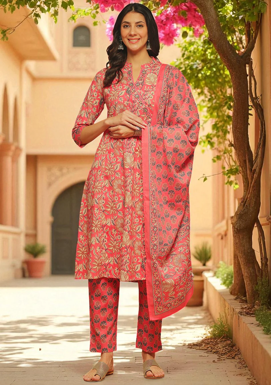 Pastel Flora Angrakha Set