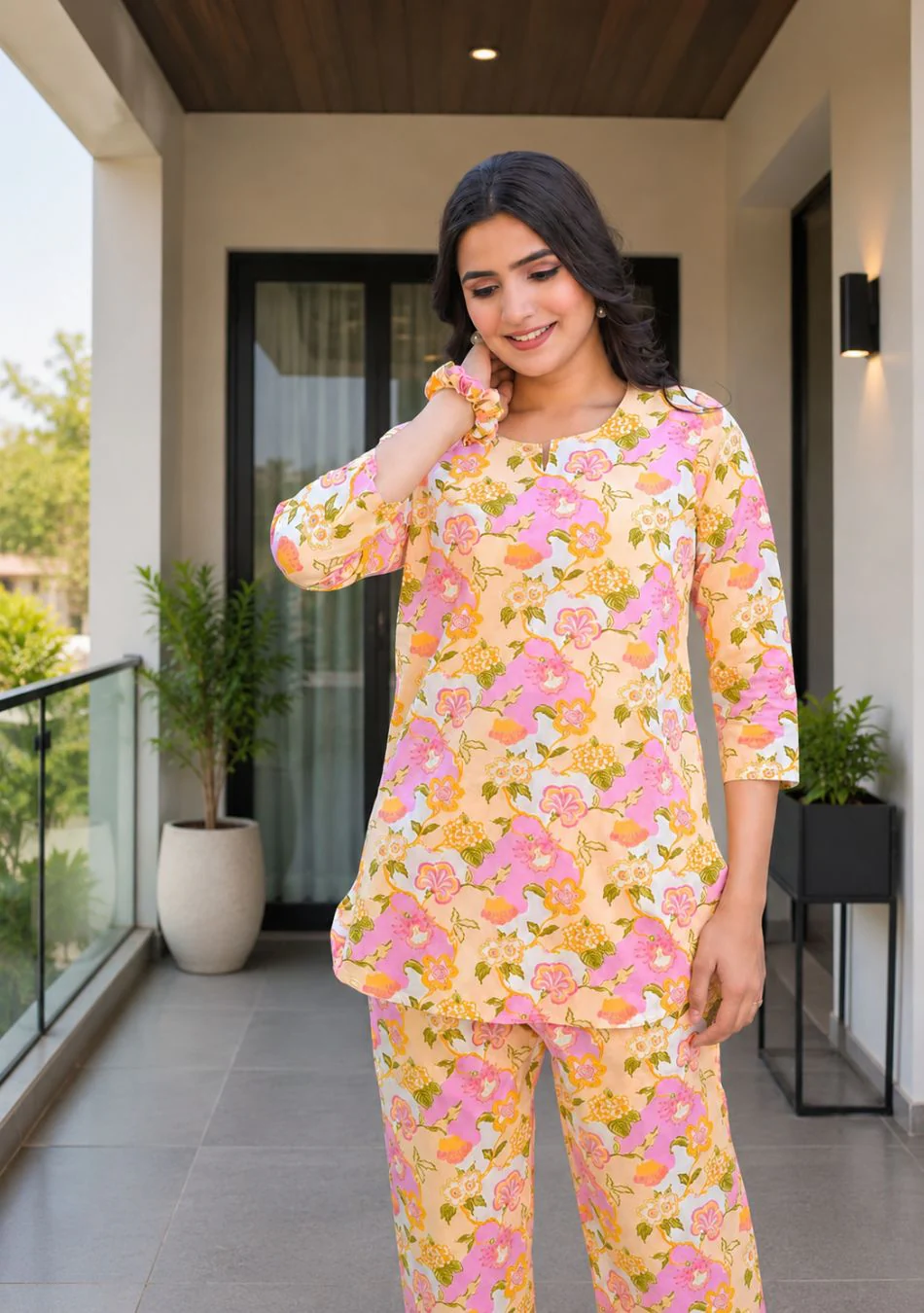 Pastel Garden Night Suit
