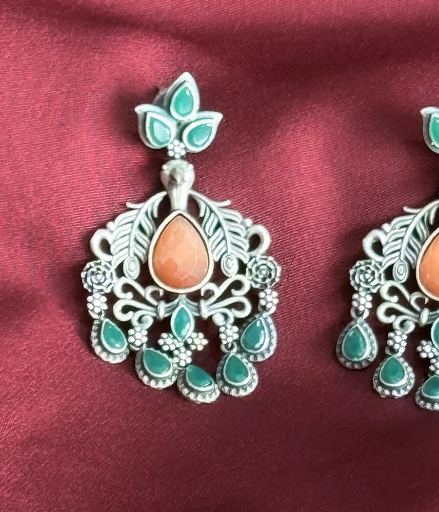 PEACOCK JADE DANGLE EARRINGS - Image 11