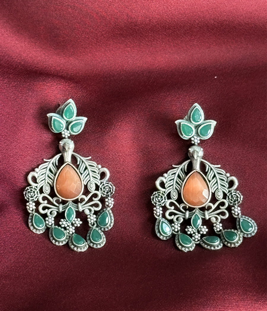 PEACOCK JADE DANGLE EARRINGS - Image 12