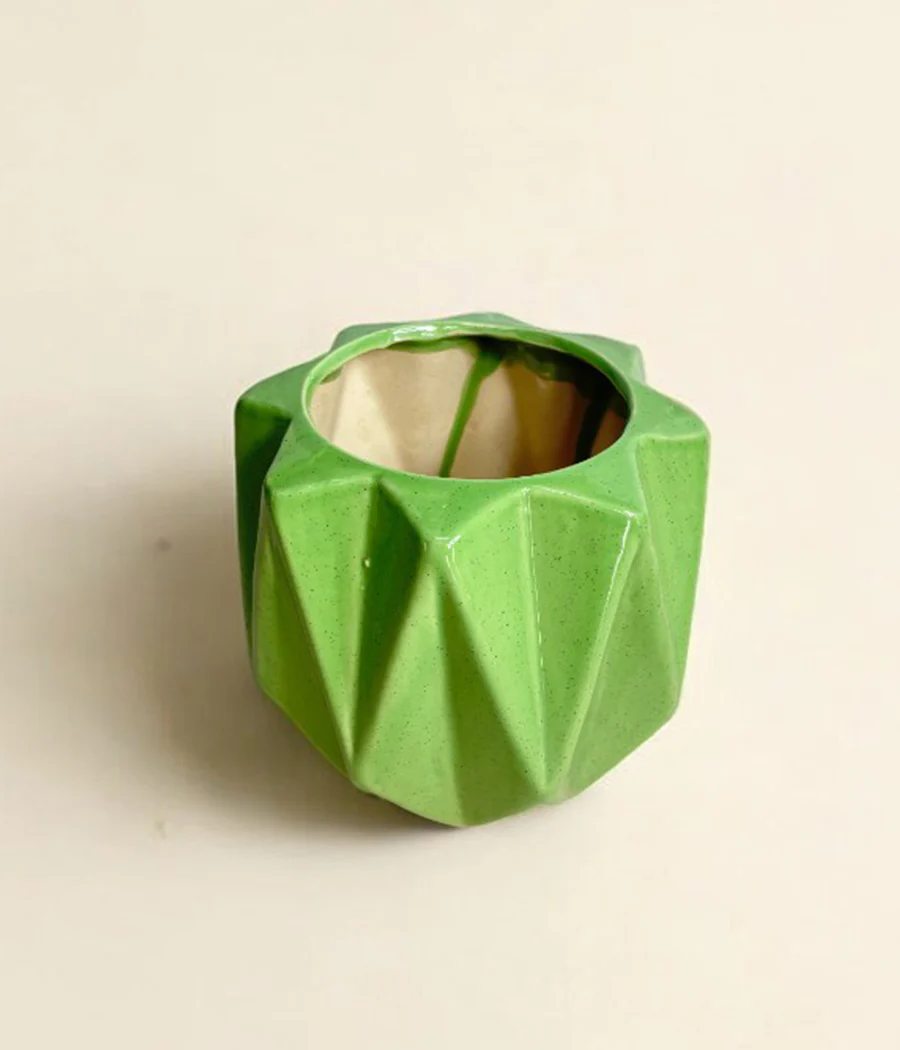 Pickle Green Ceramic Planter - Image 3