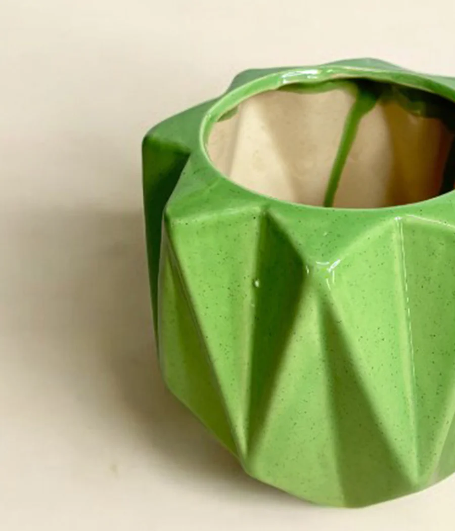 Pickle Green Ceramic Planter - Image 4