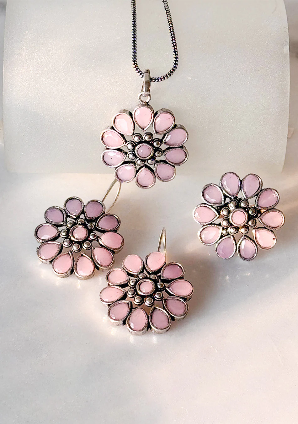 Pink Blossom Pendant Set - Image 4