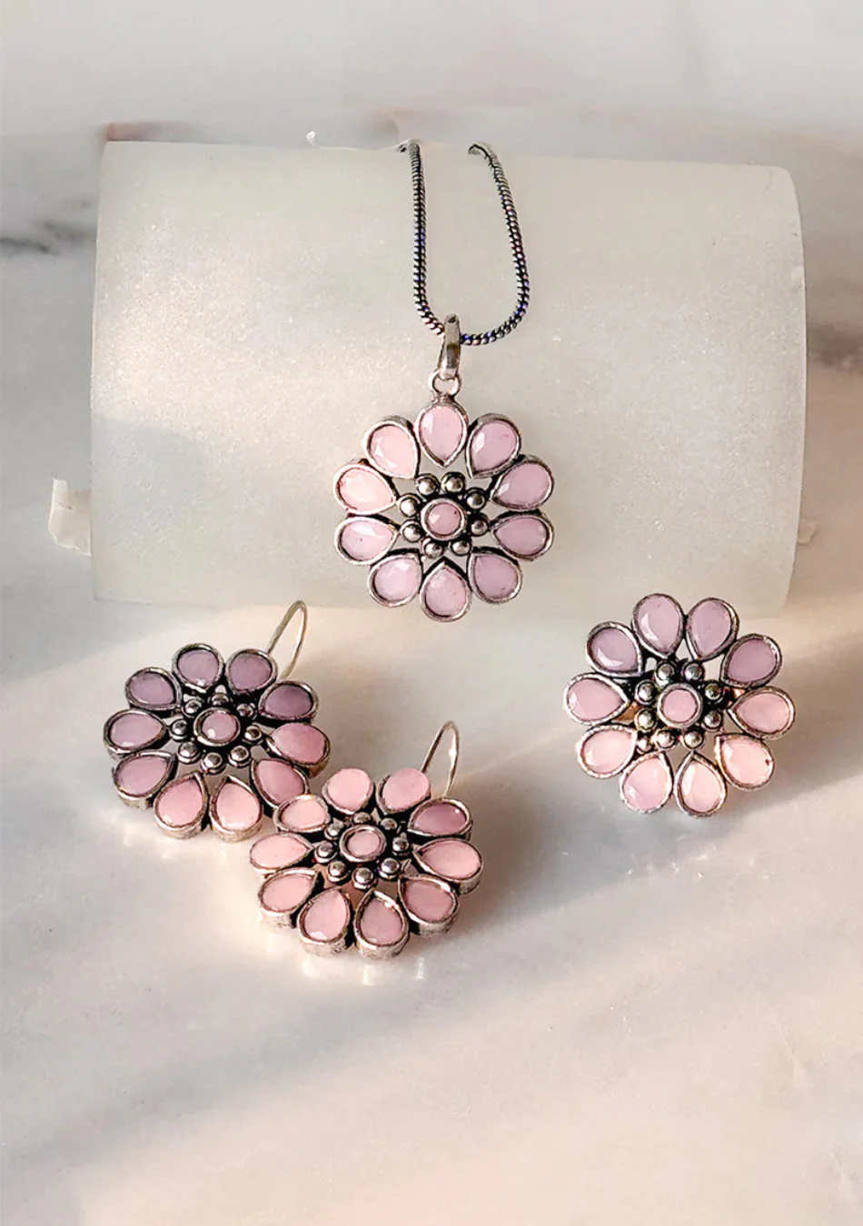 Pink Blossom Pendant Set - Image 6