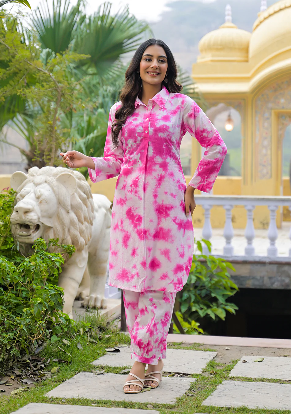 Aravalii Pink Tie-Dye Luxe Set - Image 10
