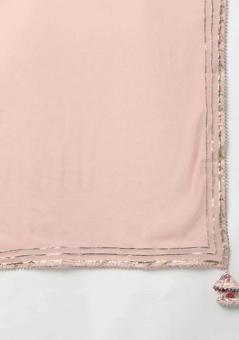 Pink Cotton Straight Kurta Pant Set With Dupatta - Image 6