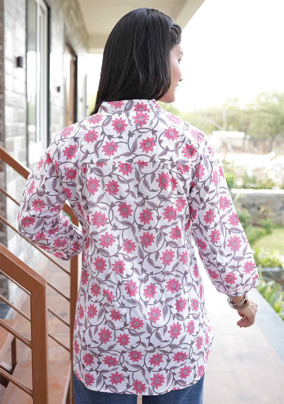 Pink Ivy Pleated Top - Image 11