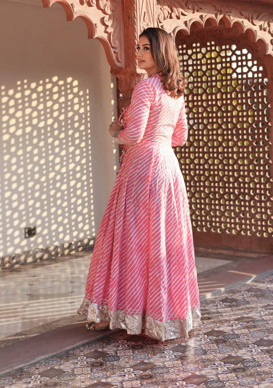 Aravalii Rosé Leher Anarkali - Image 3