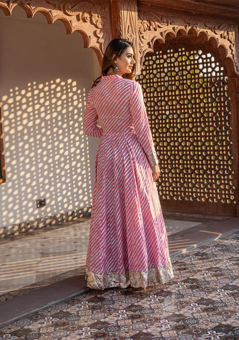 Aravalii Rosé Leher Anarkali - Image 4