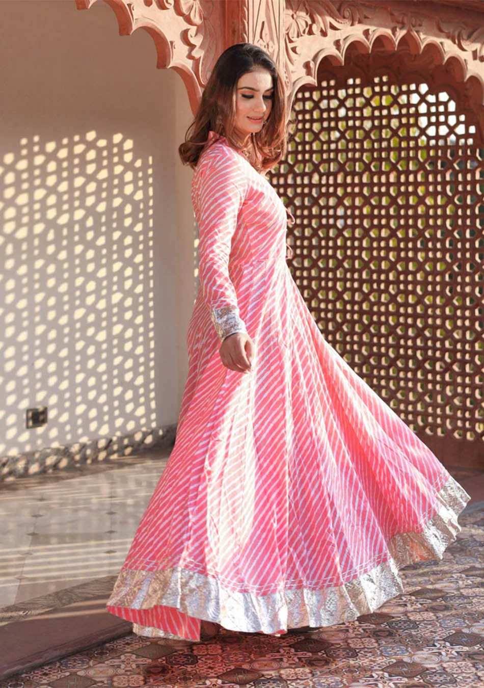 Aravalii Rosé Leher Anarkali - Image 5