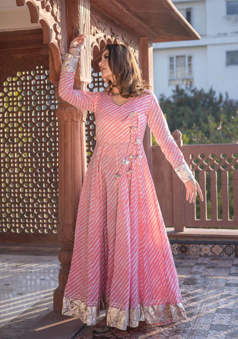 Aravalii Rosé Leher Anarkali - Image 7