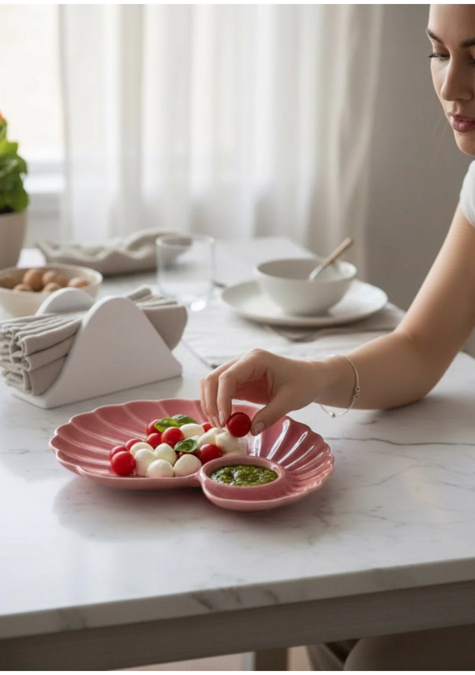 Pink Seashell Ceramic Platter - Image 2