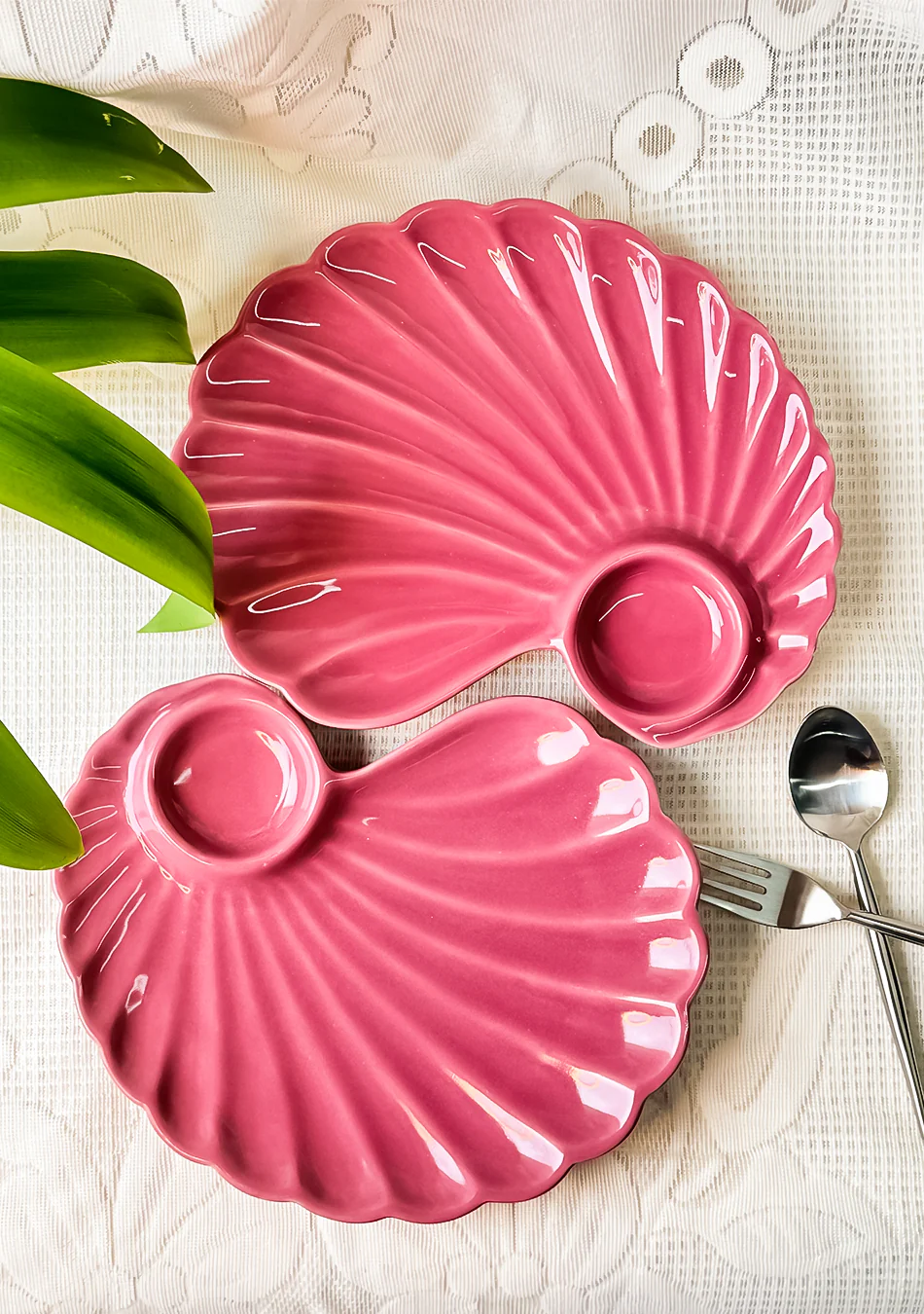 Pink Seashell Ceramic Platter - Image 3