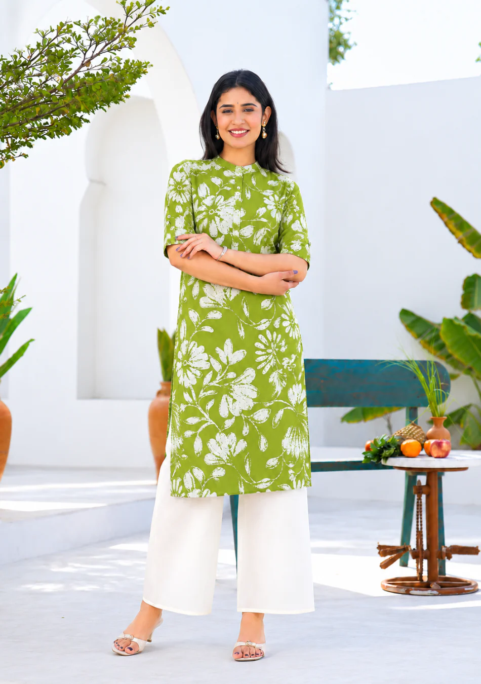 Pistachio Floral Grace Kurta - Image 4