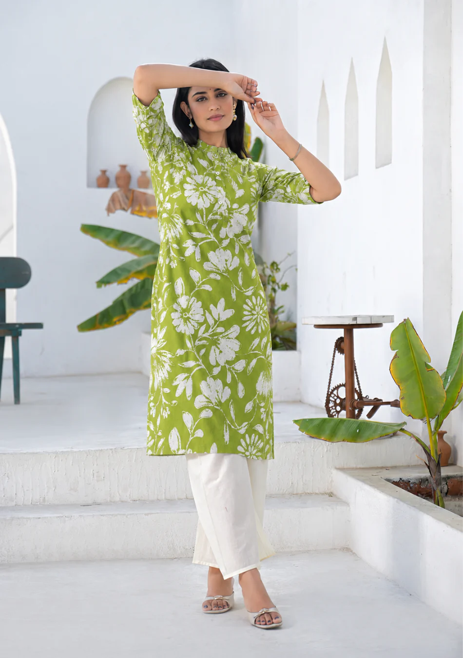 Pistachio Floral Grace Kurta - Image 6