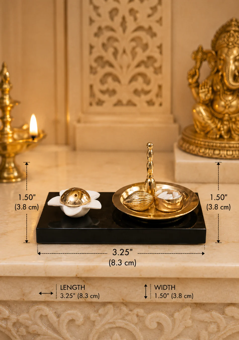 Aravalii Pooja Thali Agarbatti Stand Figurine - Image 2