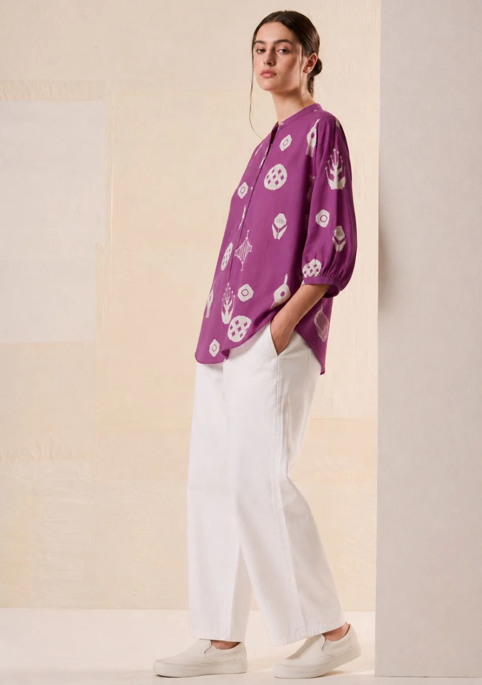 Aravalii Violet Loom Abstract Top - Image 5