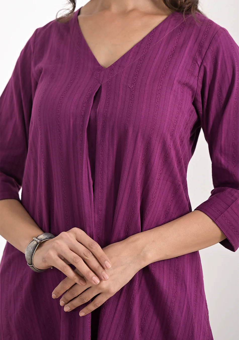 ARAVALII Purple Cotton Dobby Co-Ord Set - Image 9