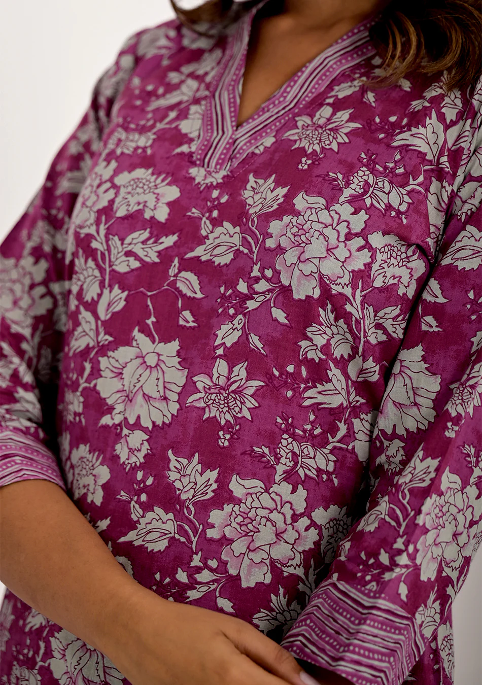 Purple Pink Kurta Pant Set - Image 9