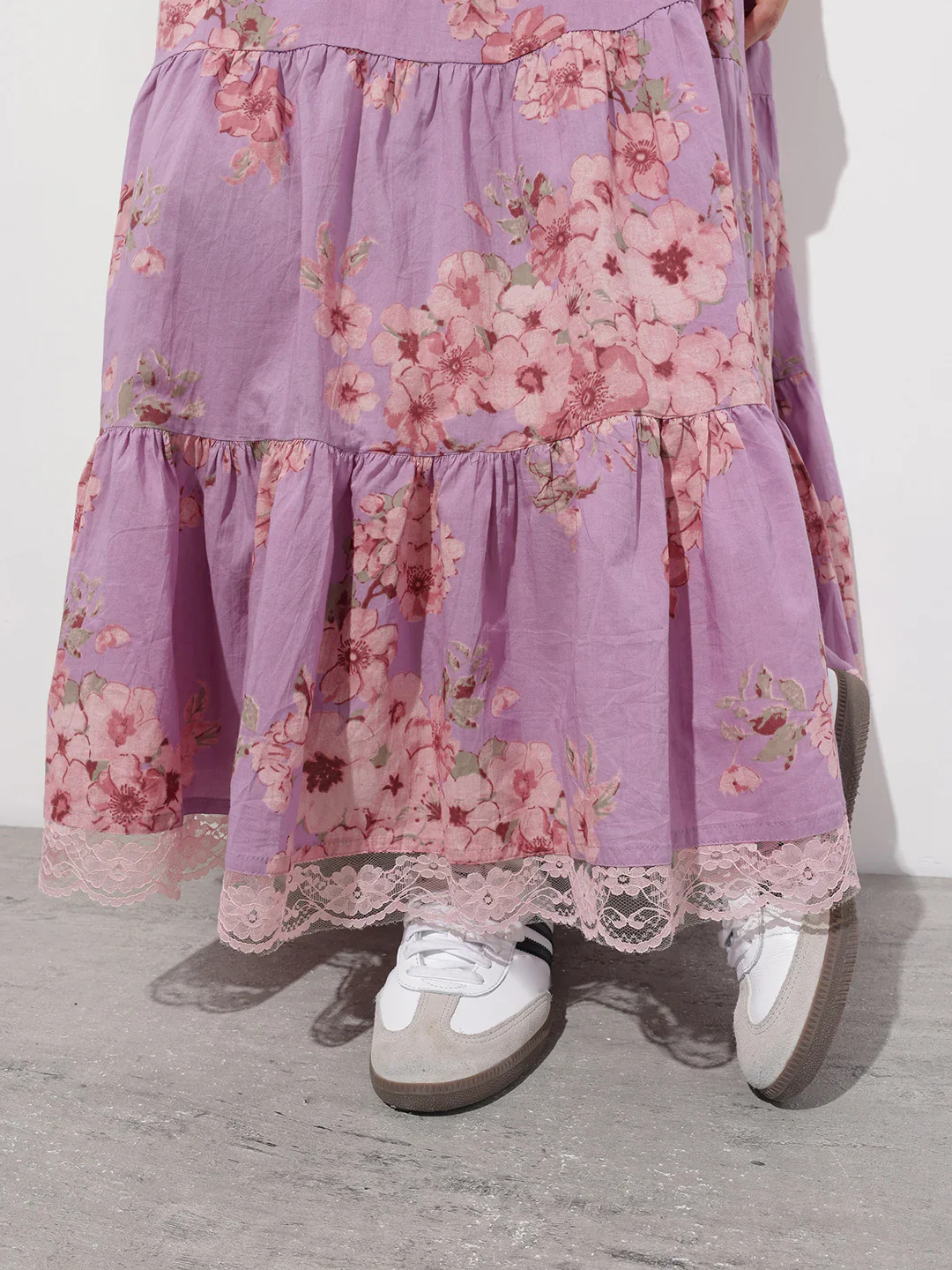 Purple Shoulder strap Cotton Dress - Image 6