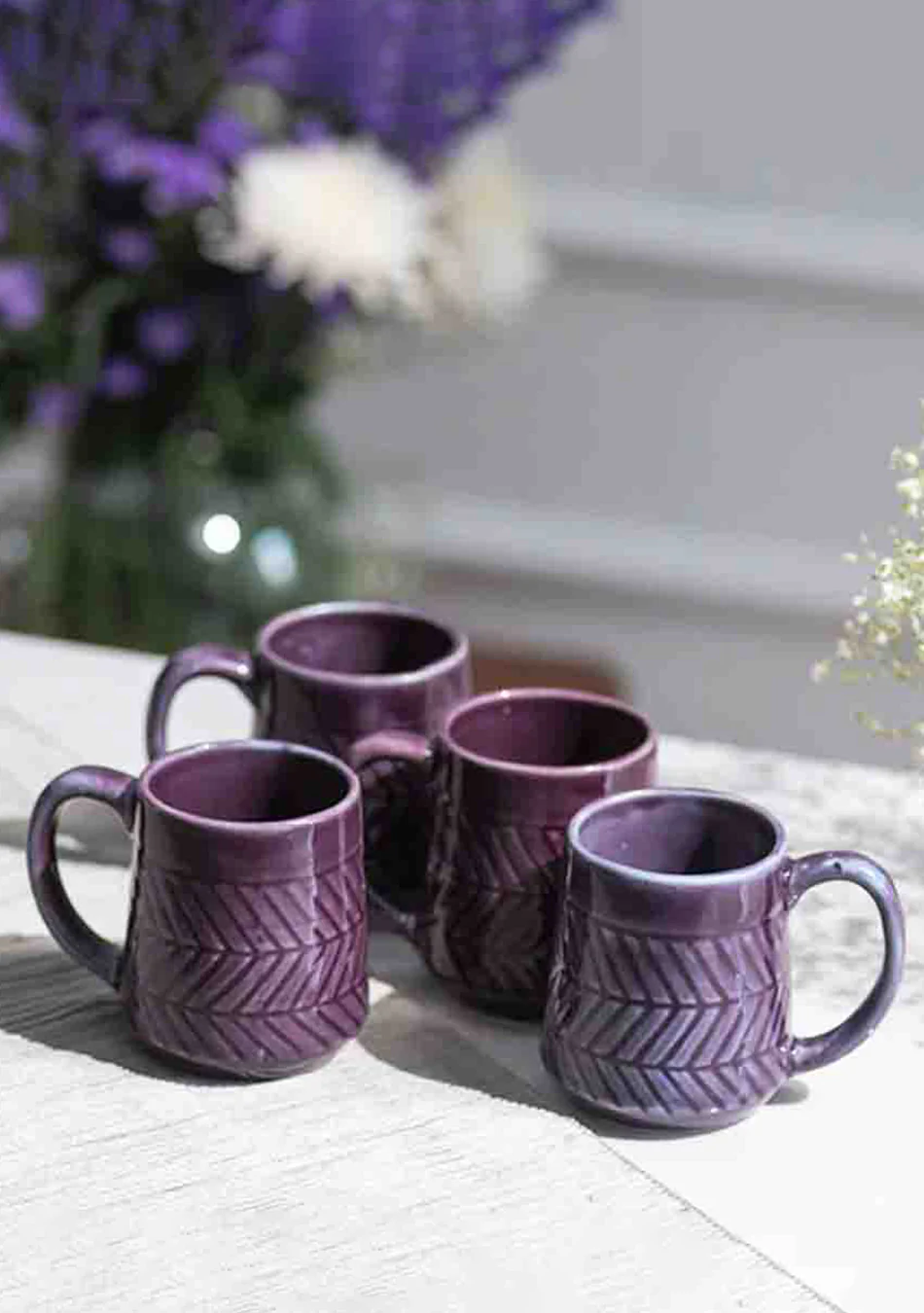 Purple Sunbird Mugs - Handcrafted - Image 2
