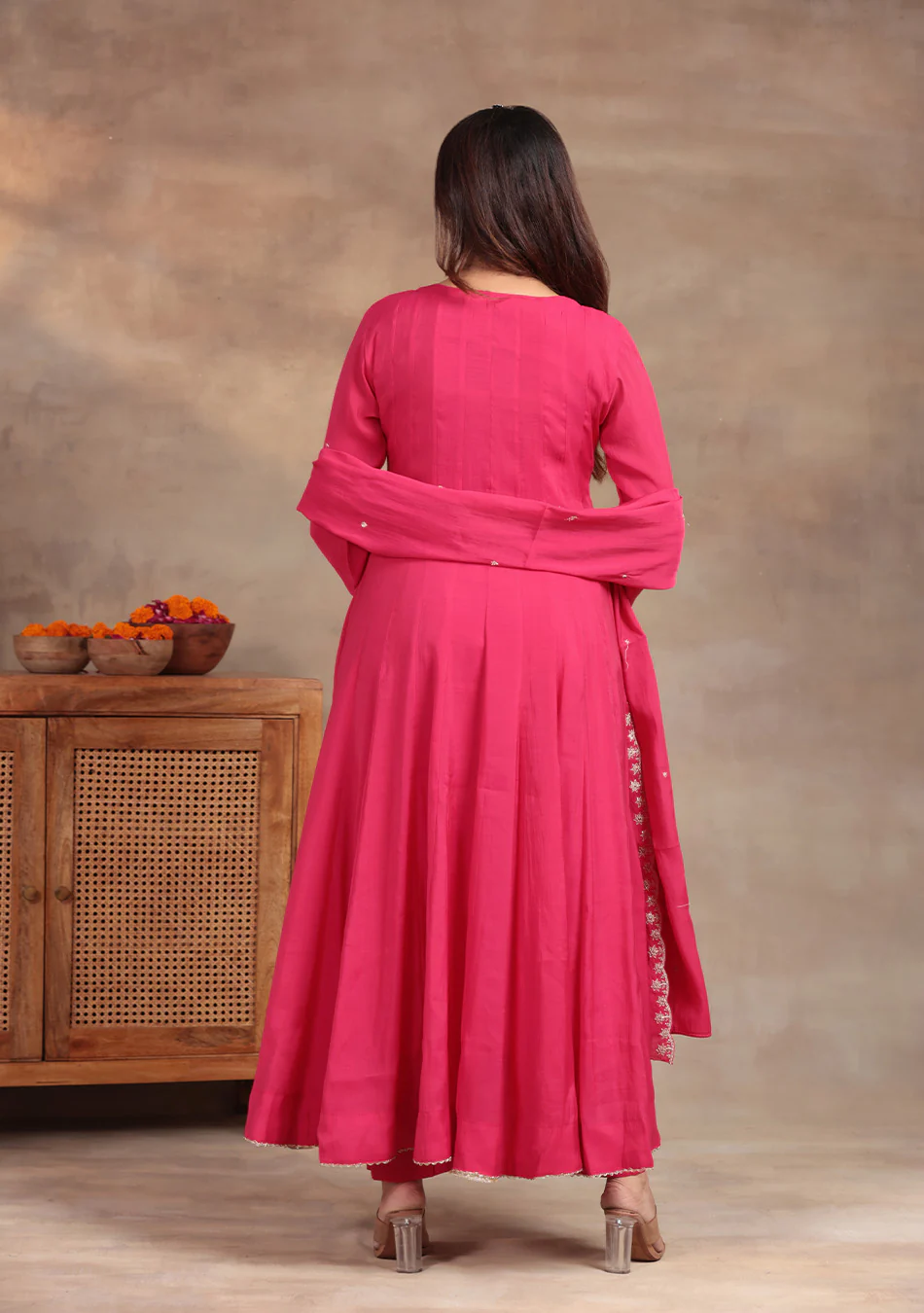 Rani Pink Anarkali with Zari Embroidery - Image 3